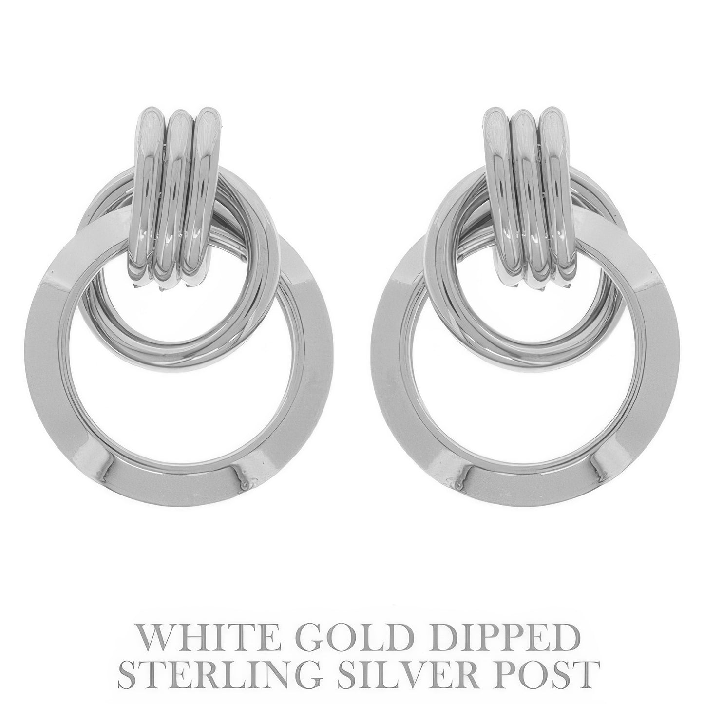 Flash-plated Stacked Doorknocker Earrings