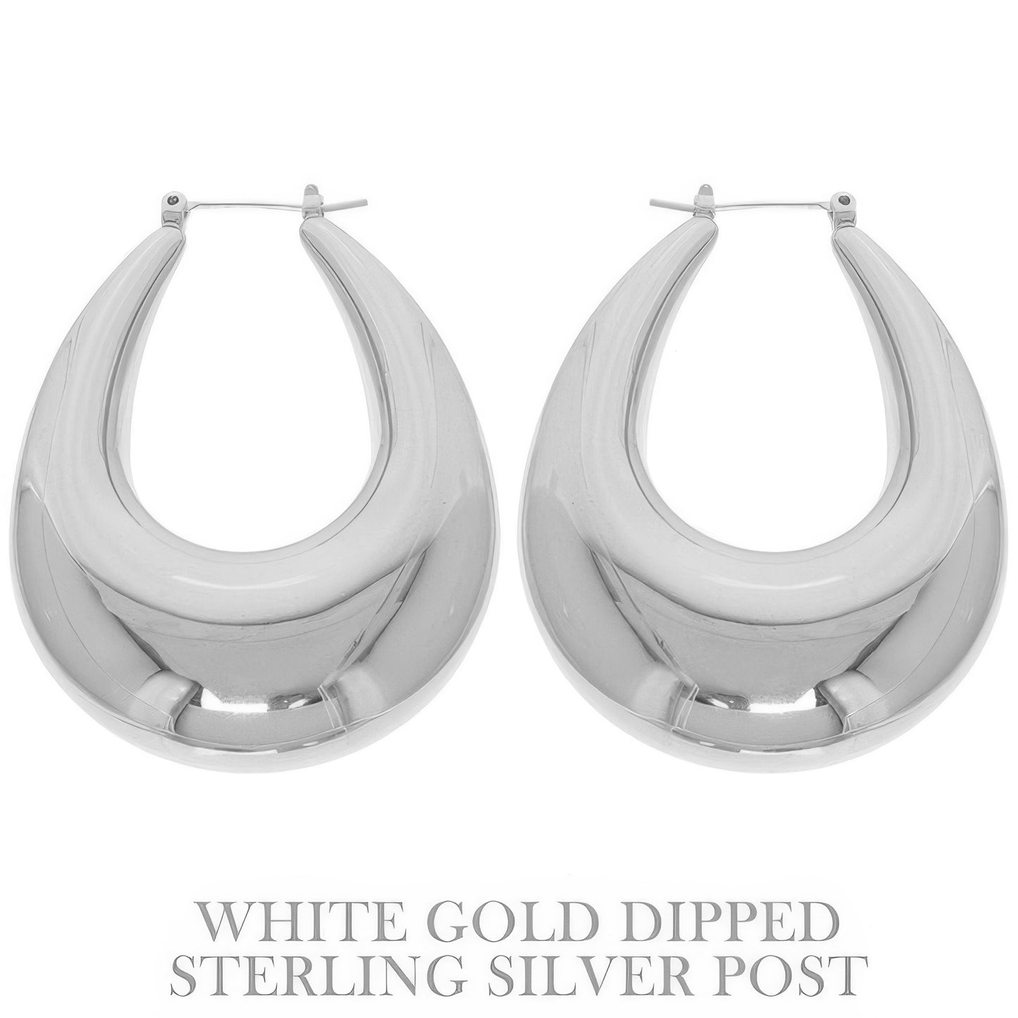 Flash-plated Chunky Oval Hoop Earrings