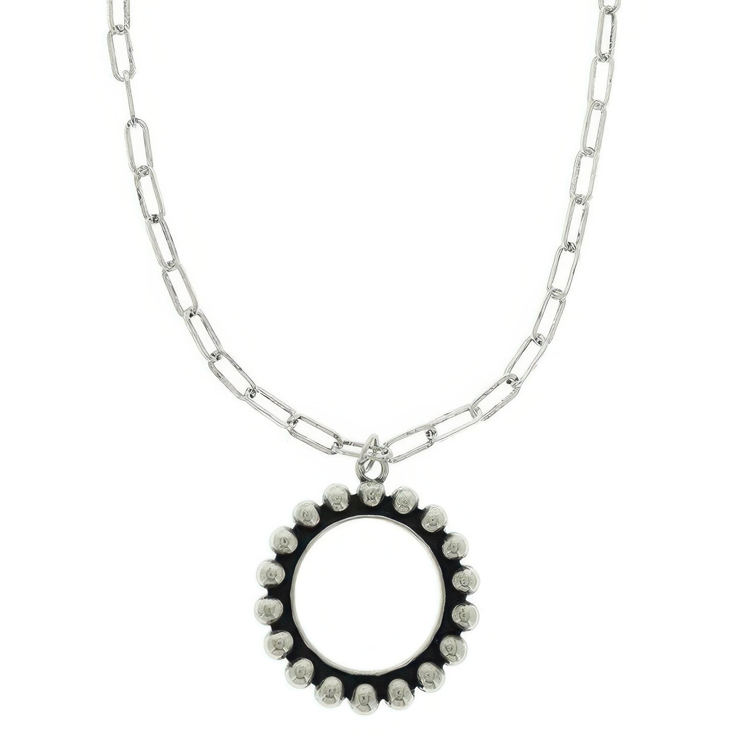 Western Circle Bubble Pendant Necklace
