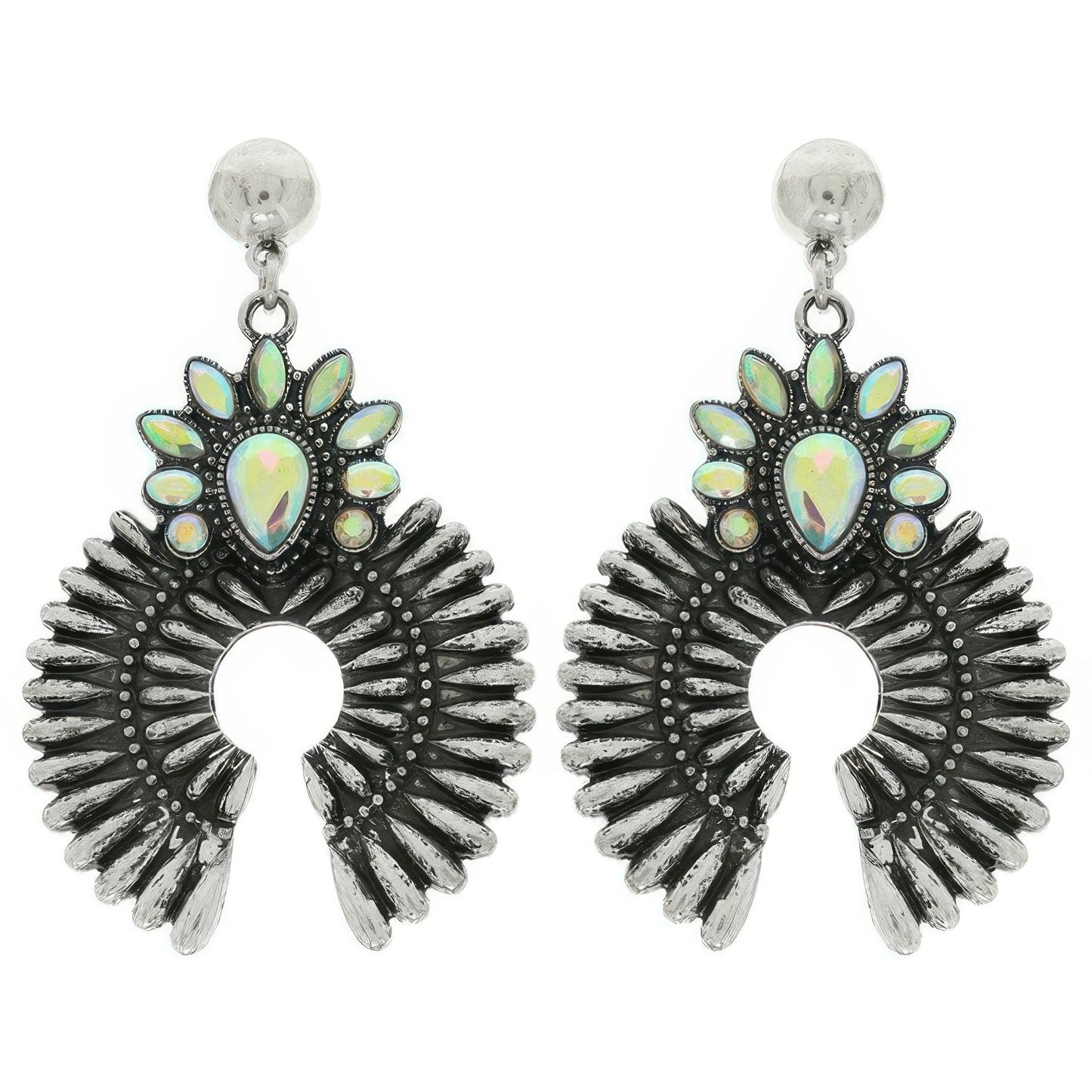 Western Squash Blossom Concho Earrings