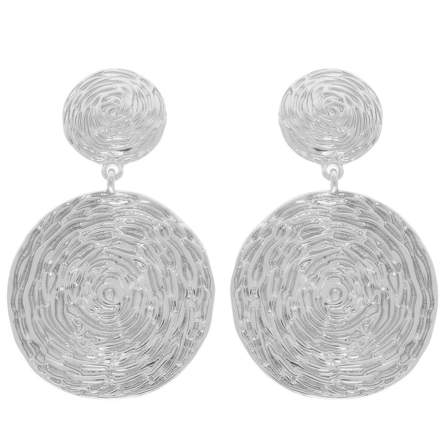 Textured Finish Disc Post Earrings