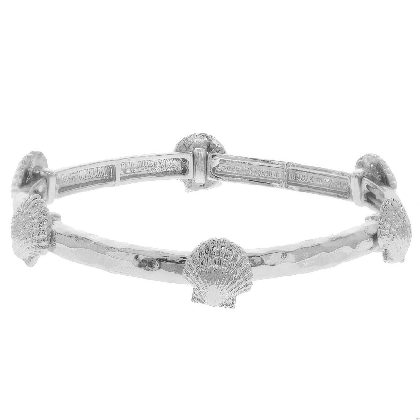 Scallop Shell Hammered Finish Stretch Bracelet