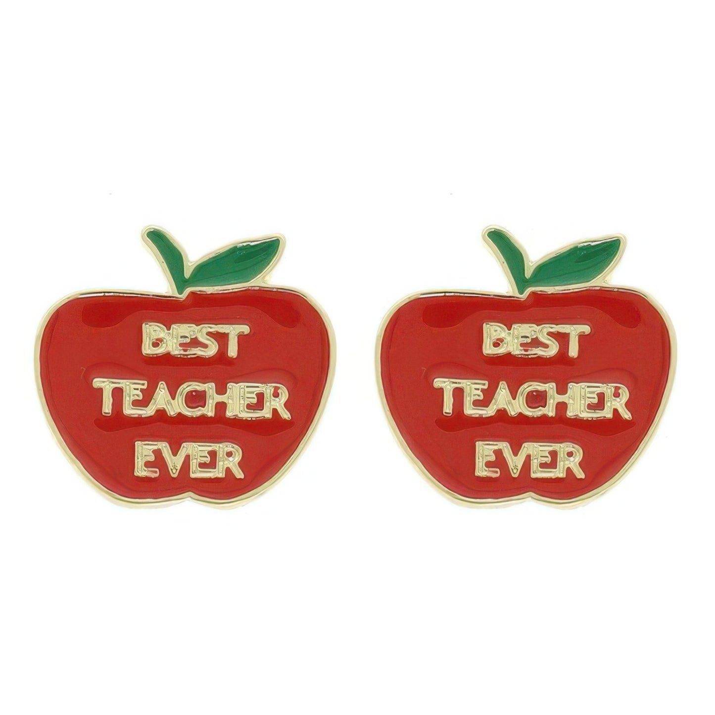 Best Teacher Ever Apple Stud Earrings