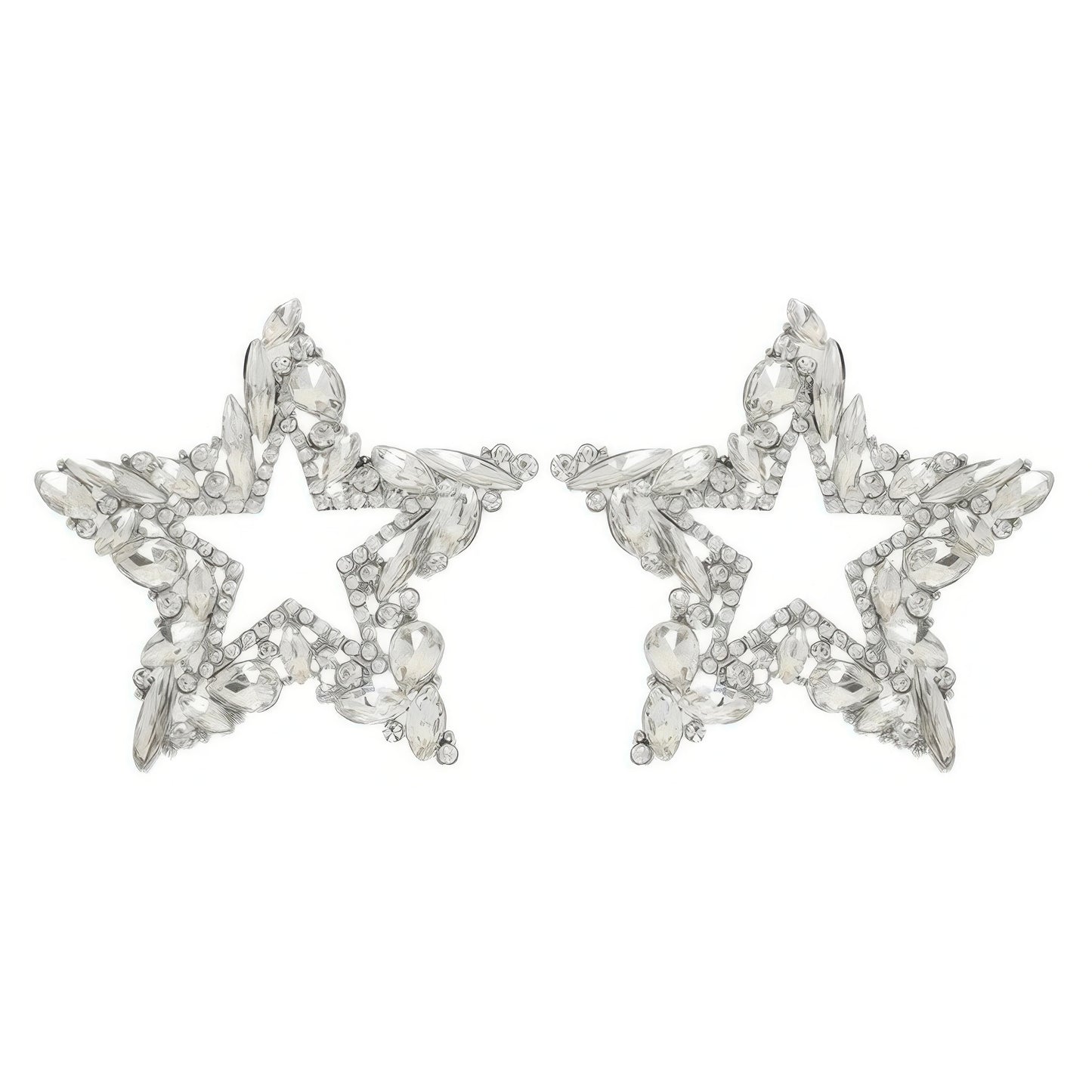 Rhinestone Channel Set Inlay Star Earrings