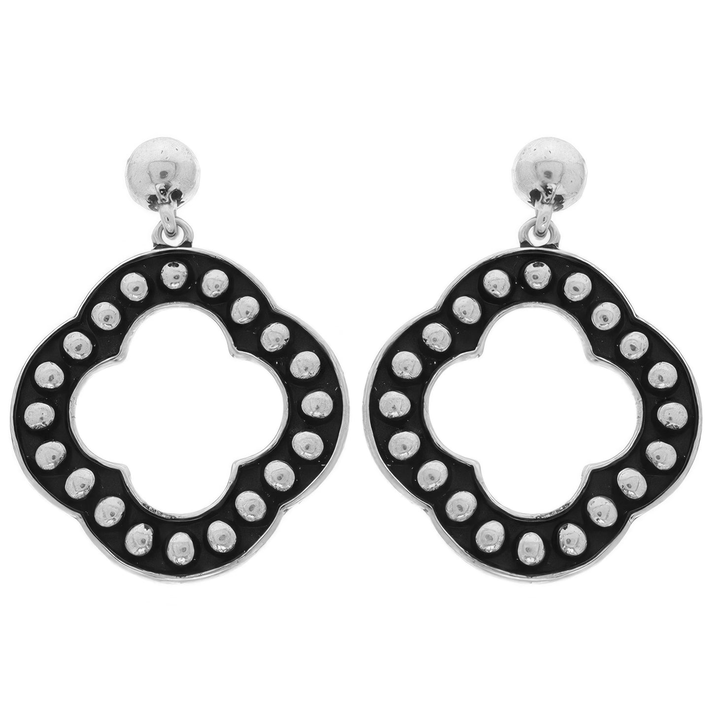 Western Bubble Beaded Quatrefoil Earrings