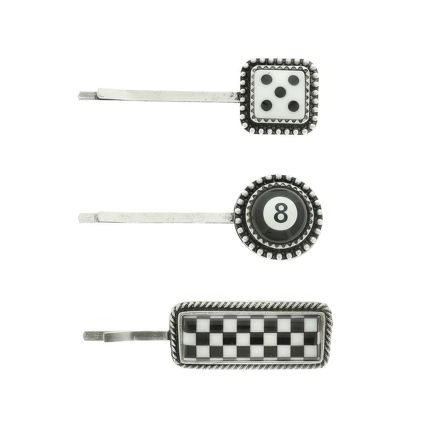 3-piece Western Gambling Theme Hair Pin Set