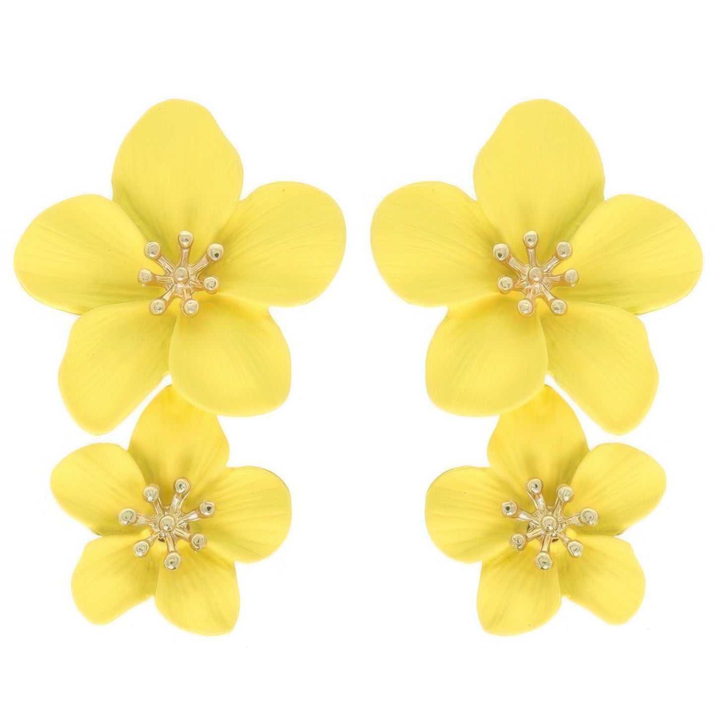 Hawaiian Acrylic Flower Post Earrings