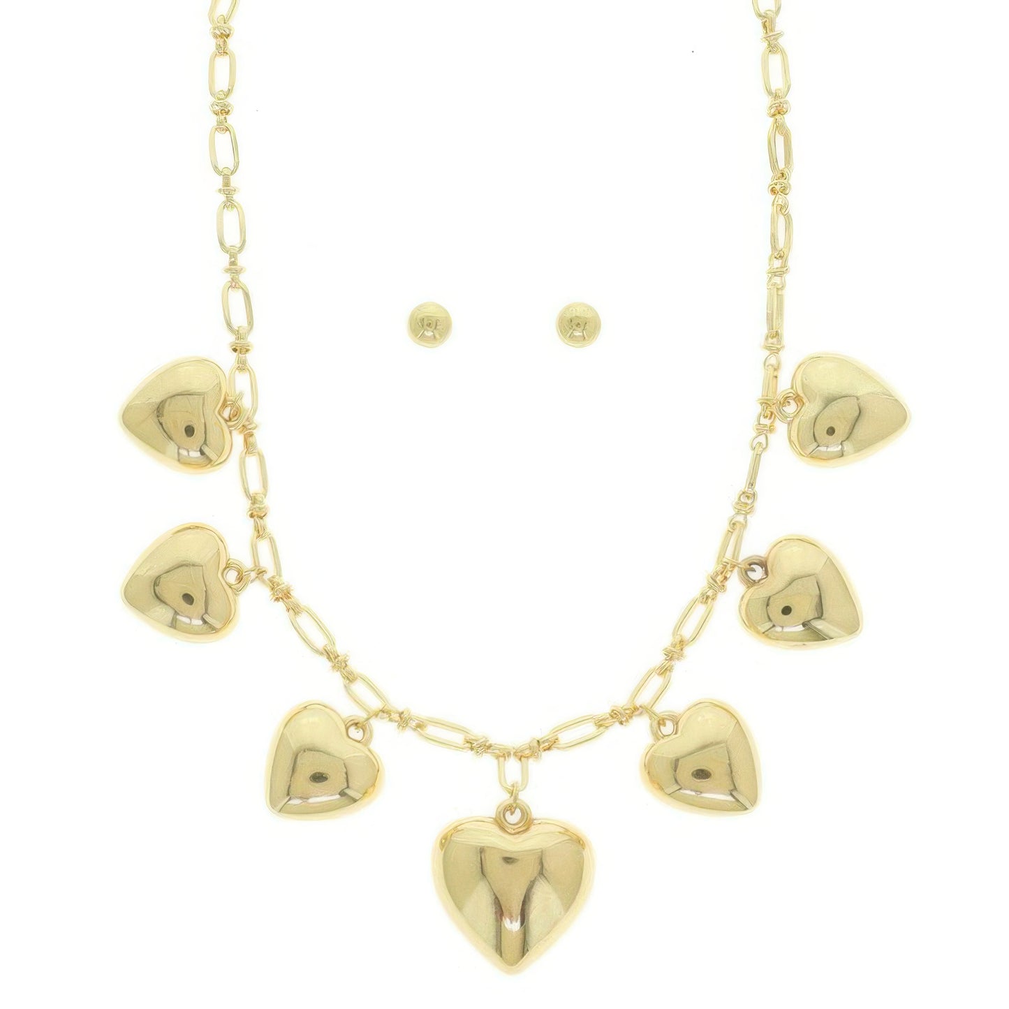 Heart Pendant Necklace Set