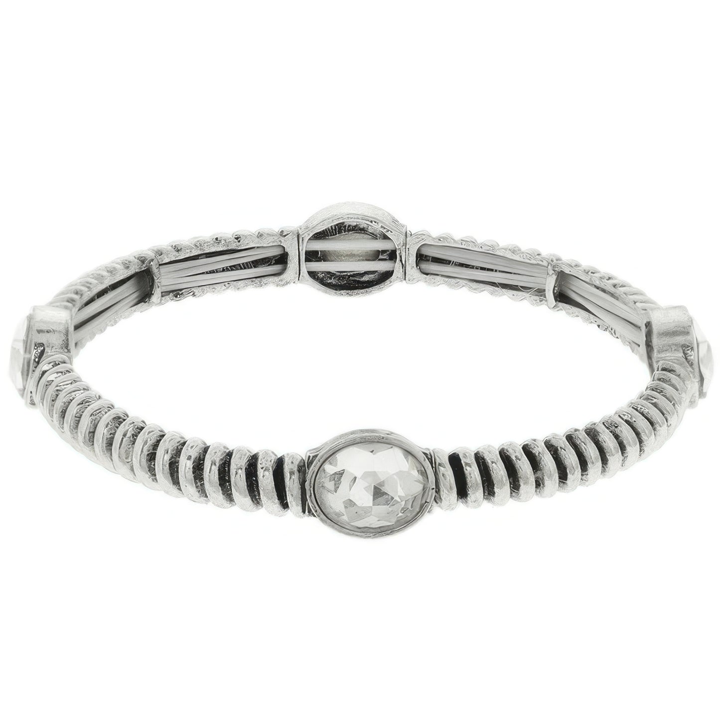 Western Jeweled Ribbed Stretch Bracelet