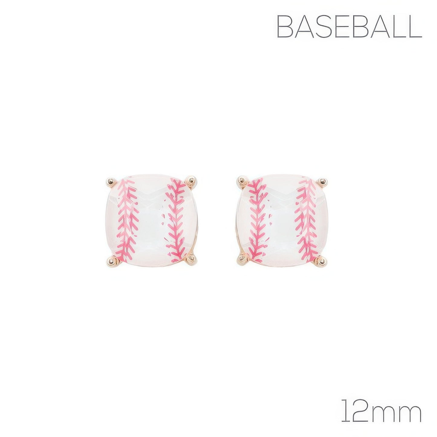 Gameday Cushion Cut Softball Earrings