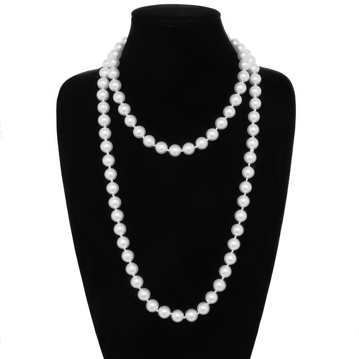 White Pearlescent Pearl Beaded Necklace