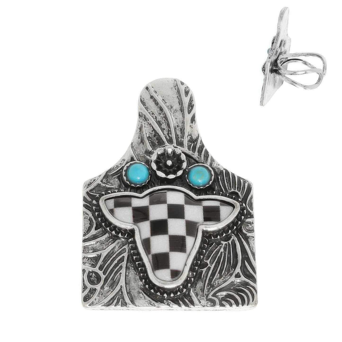 Western Floral Jeweled Cuff Ring