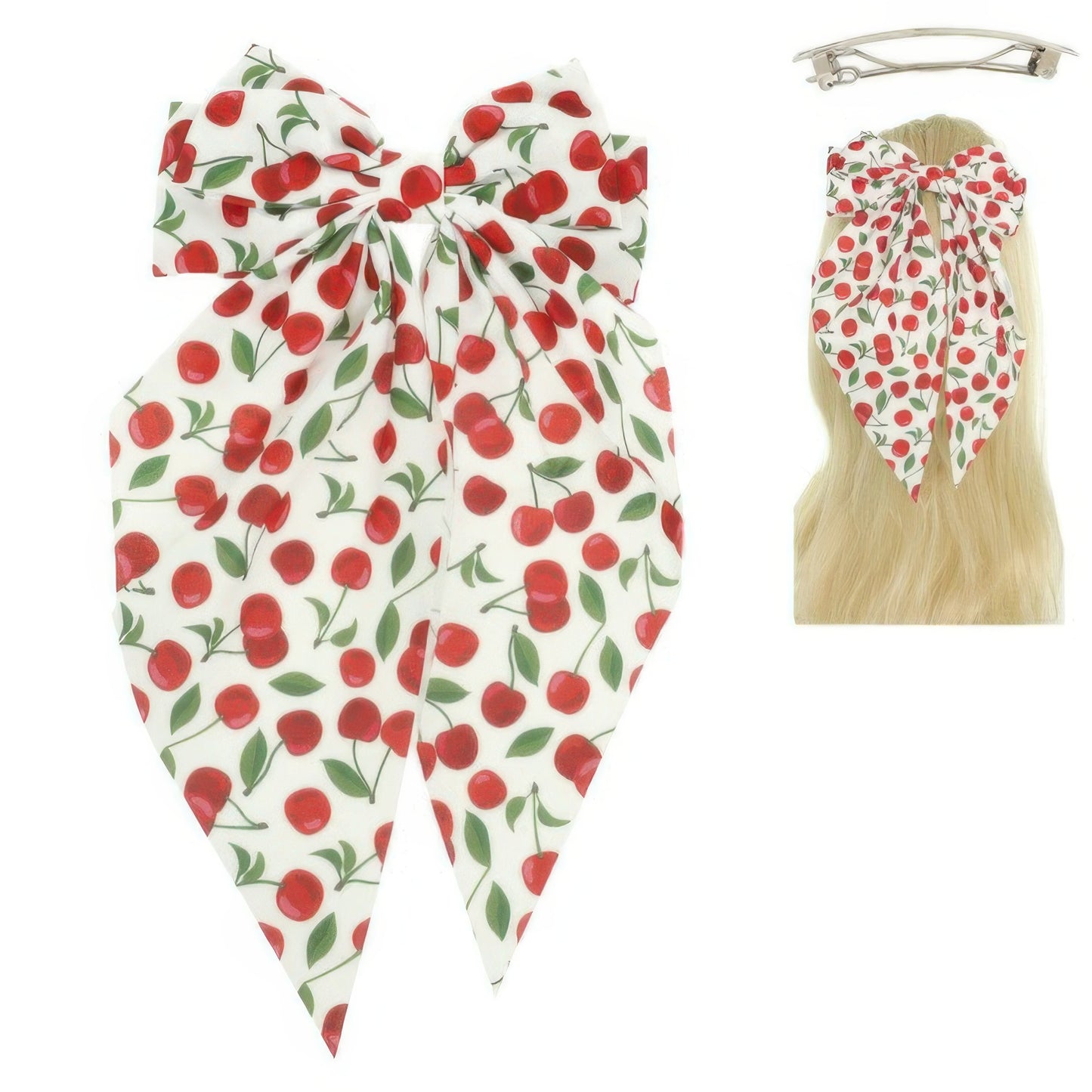 Playful Cherry Design Barrette Hair Clip