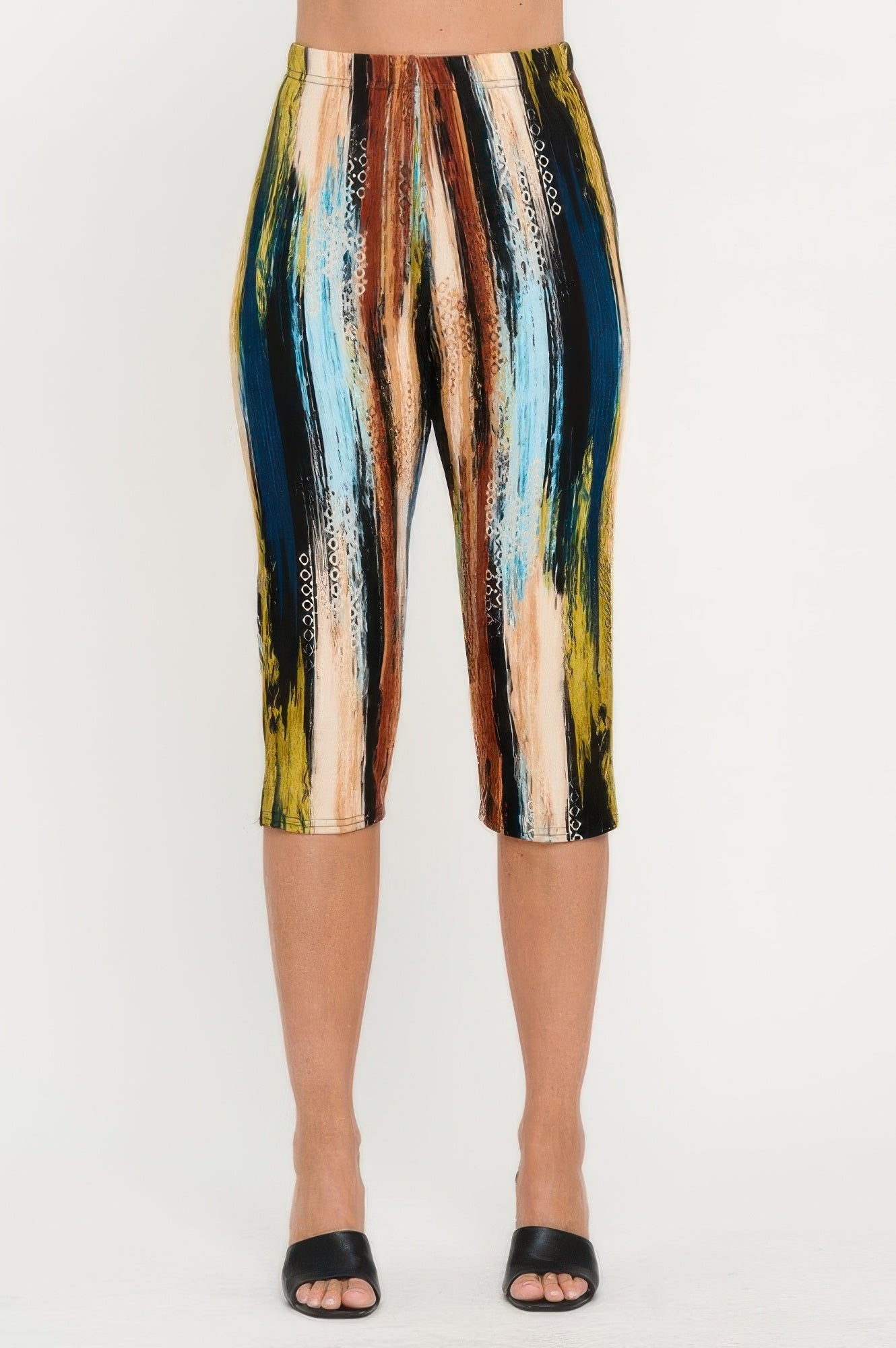 Plus Size Print Bns Capri Pants Set