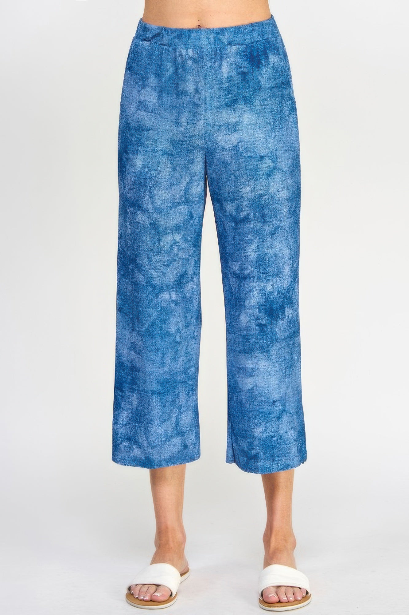 Denim-inspired Print Pull-on Pants