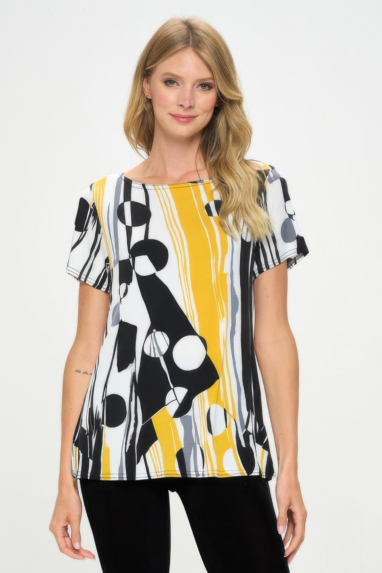 Plus Size Hit Boat Nk Short Sl Top