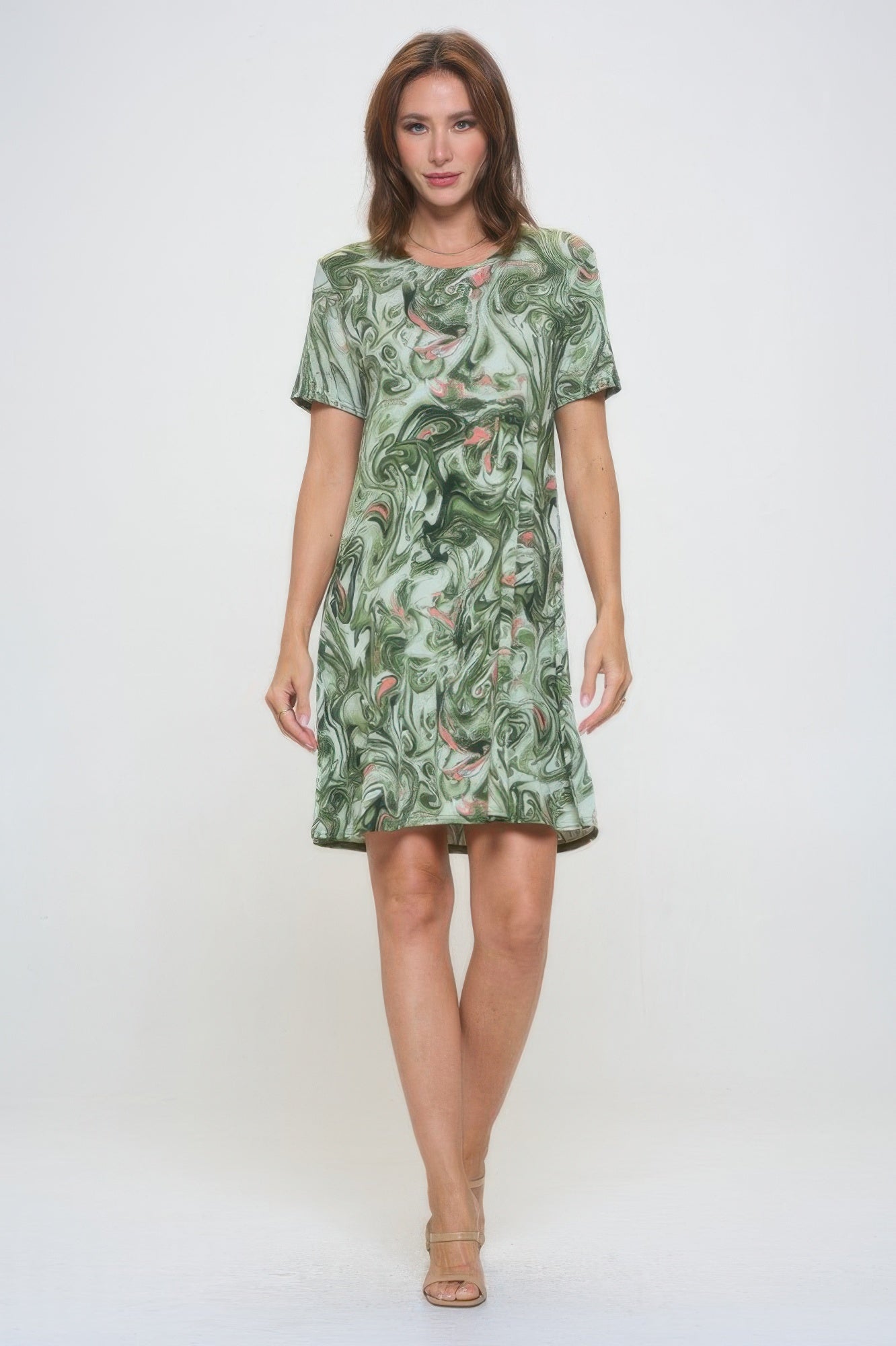 Short-sleeved Knee-length Dress
