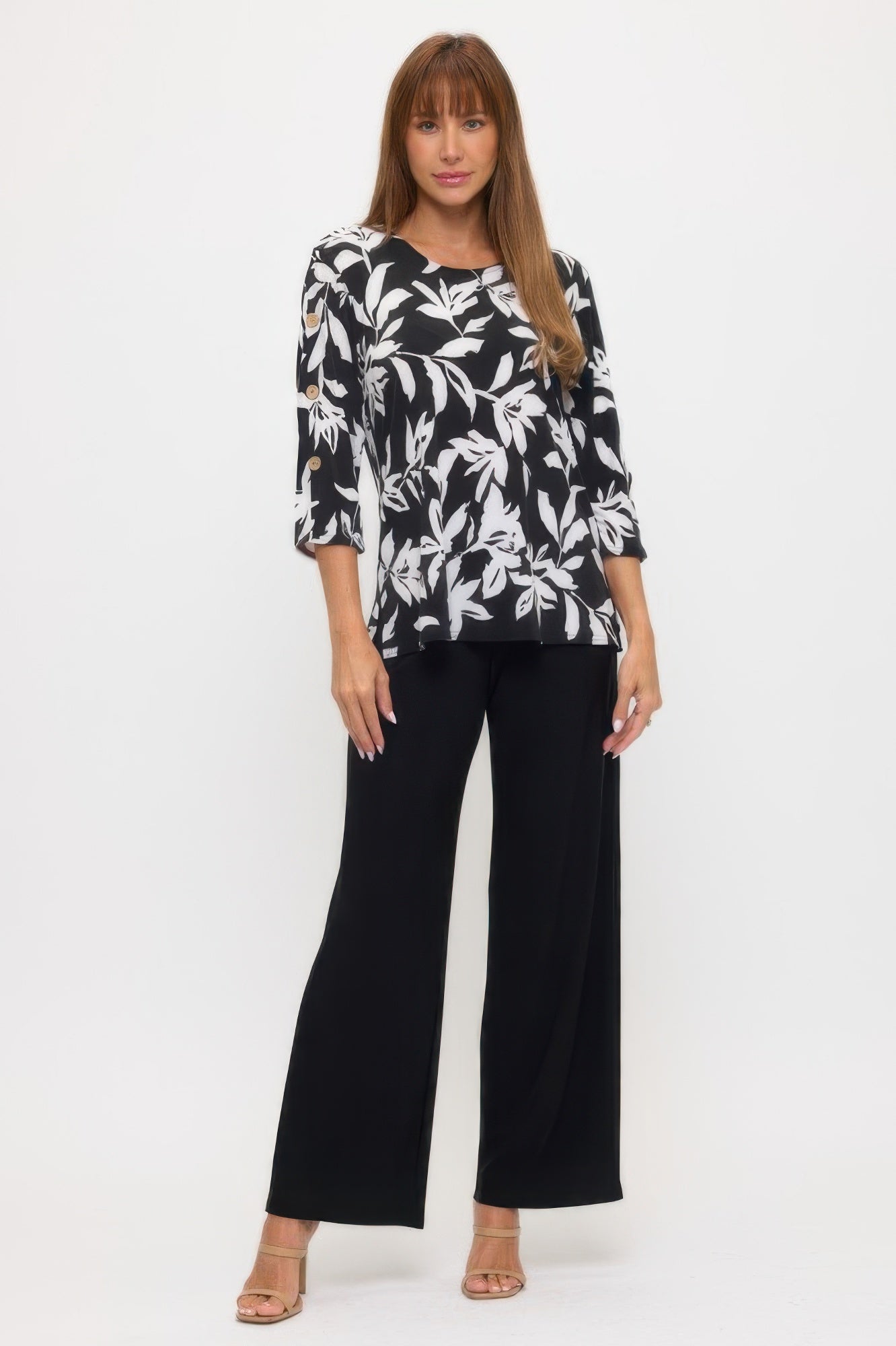 Plus Size Hit Side Button Sleeve Top