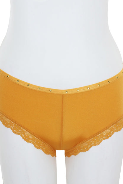 Cut Out Lace Back Hipster – Glamorous Allure in Golden Glow