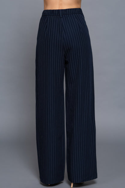 Pin Stripe Woven Straight Pants        