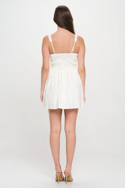 Front Ribbon Tie Bustier Dress        