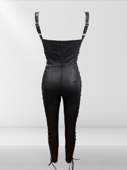 Faux Leather Jumpsuit