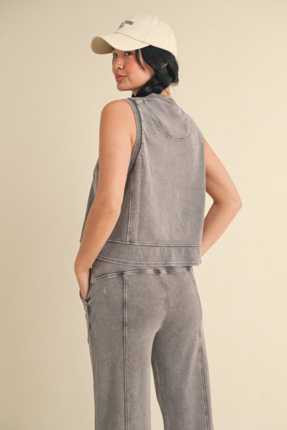 Mineral Wash Sleeveless Top