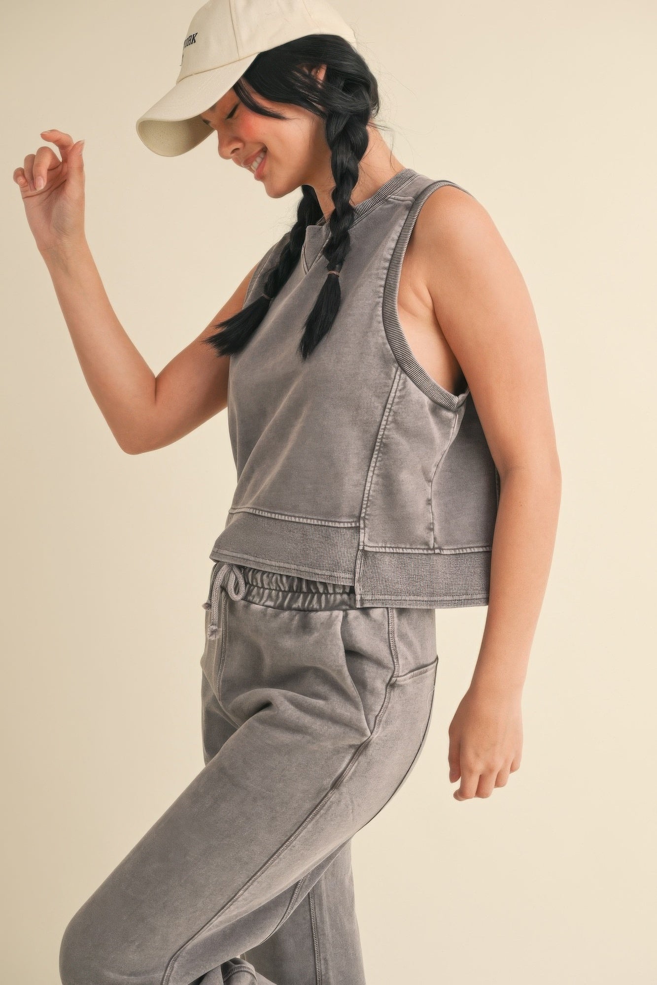 Mineral Wash Sleeveless Top