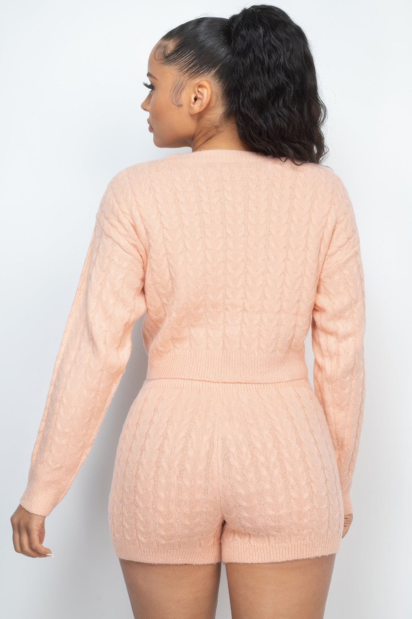 Ribbed Crop Top And Shorts Set