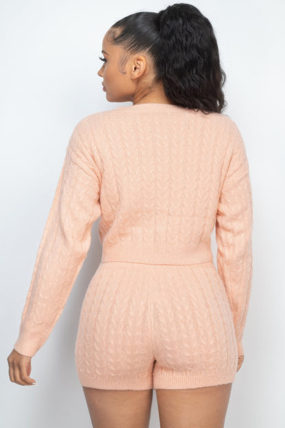 Ribbed Crop Top And Shorts Set