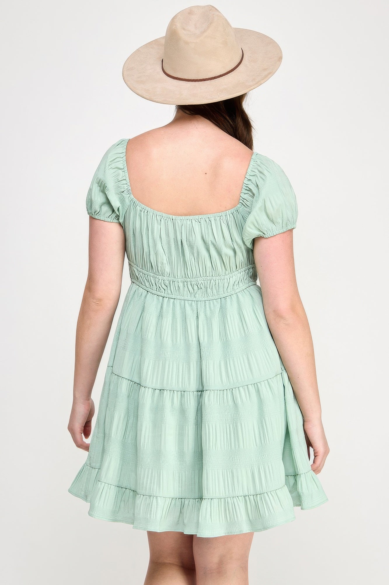 Plus Crinkle Textured Front Tie Mini Dress