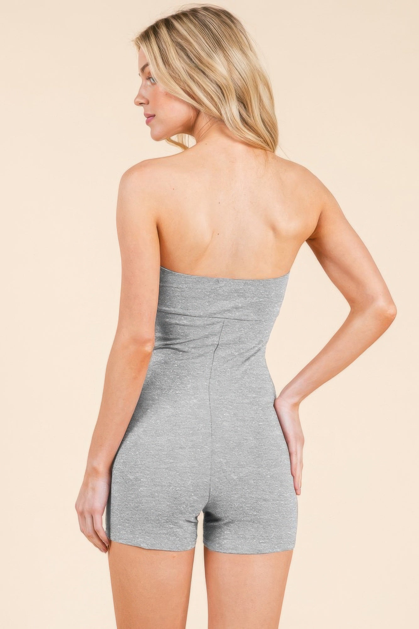 Strapless Twisted Detail Biker Suit