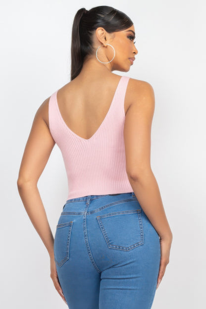 Crop Tank Top & Cardigan Sweater Set
