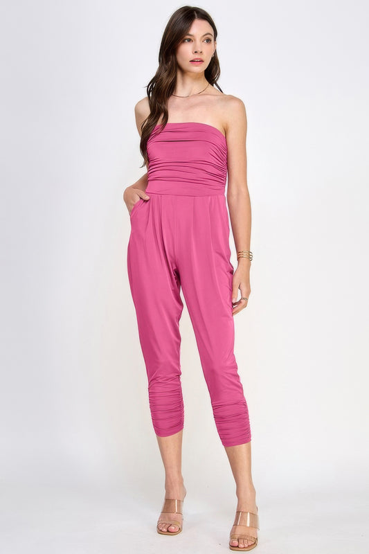 Tube Top W/shirring Jumpsuit  