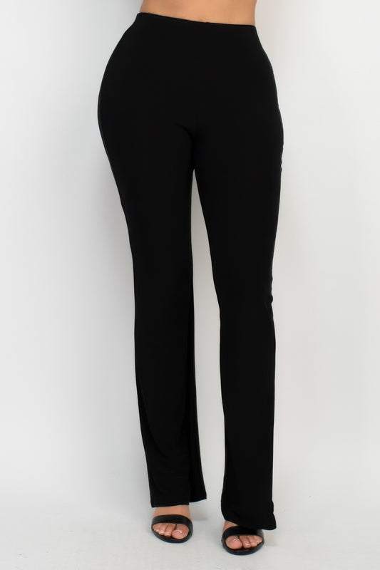 Fit And Flare Elastic Casual Pants
