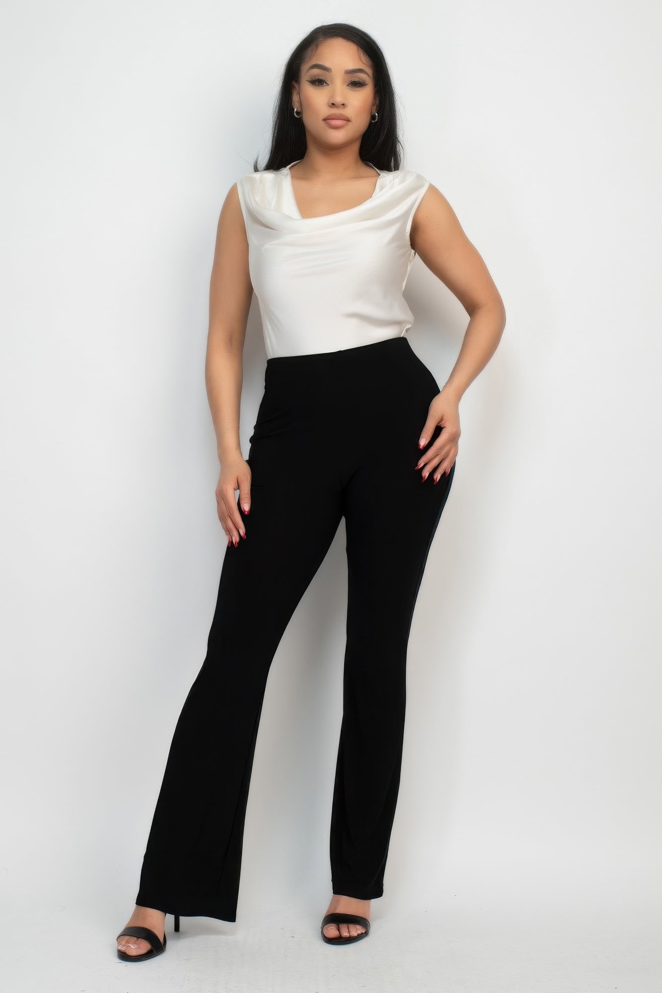 Fit And Flare Elastic Casual Pants