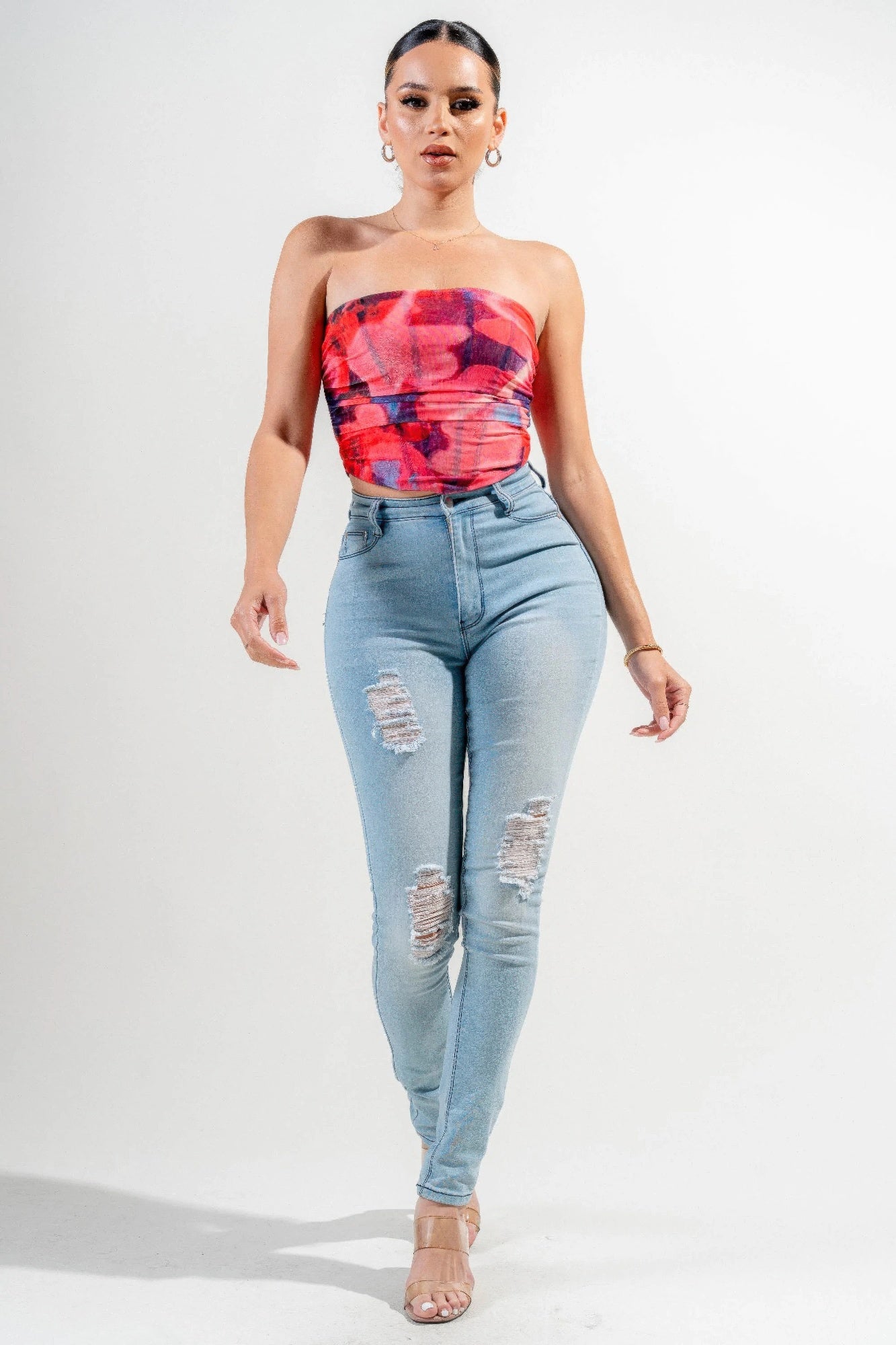 Mesh Print Top