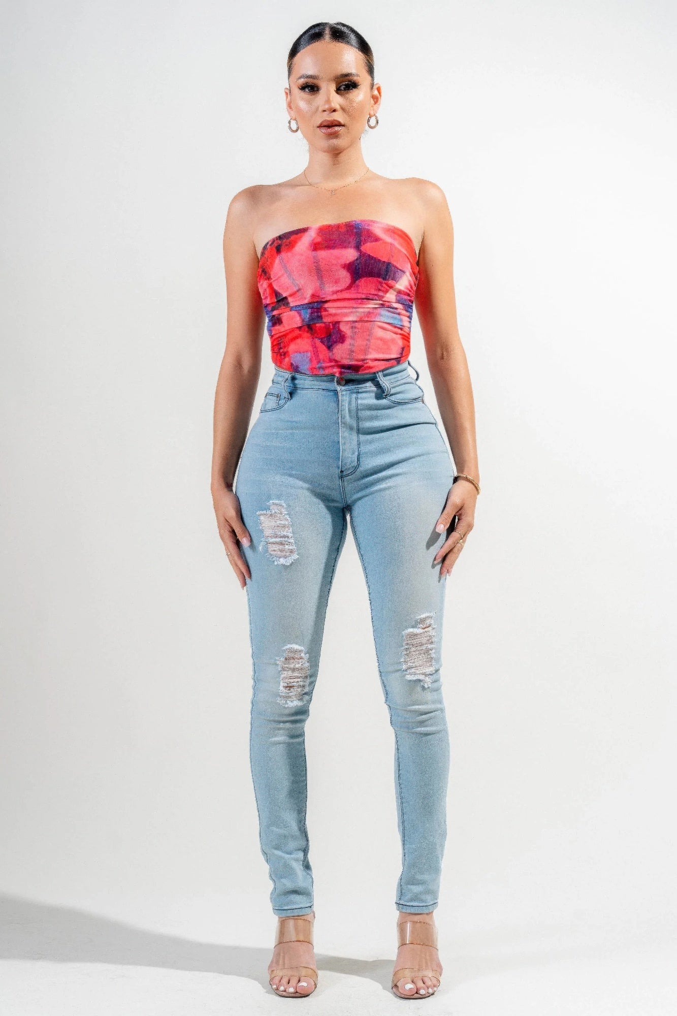 Mesh Print Top