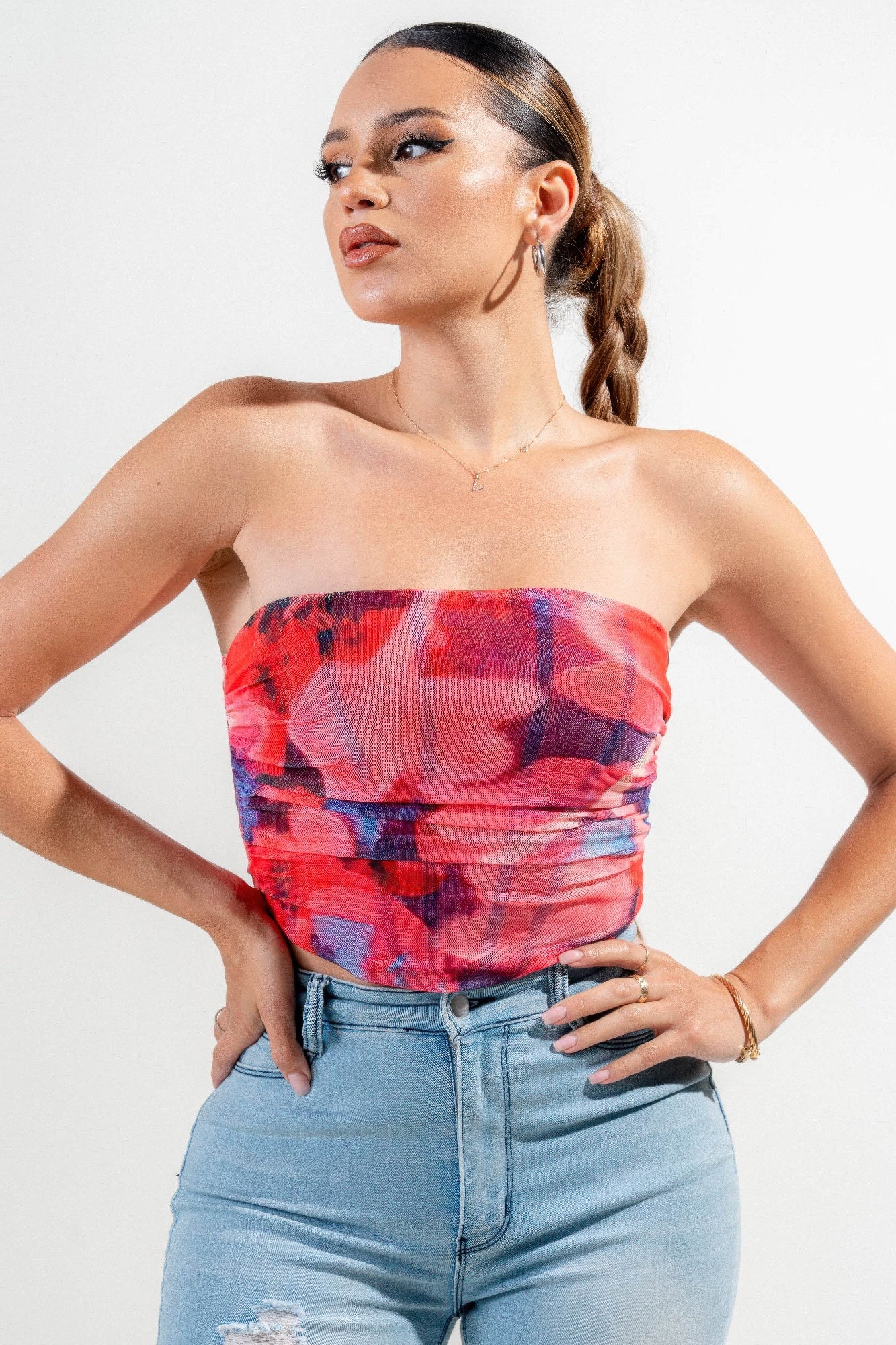 Mesh Print Top