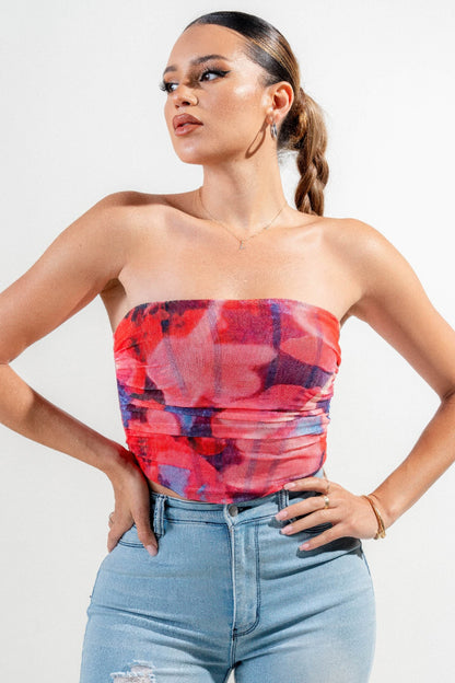 Mesh Print Top