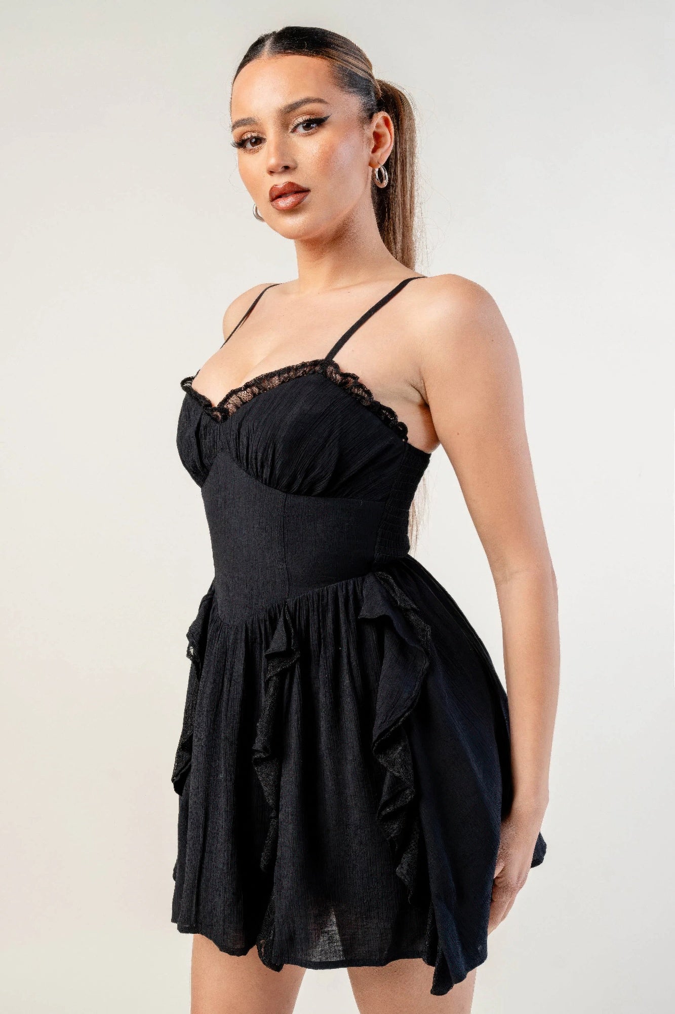 Crinkle Lined Dress