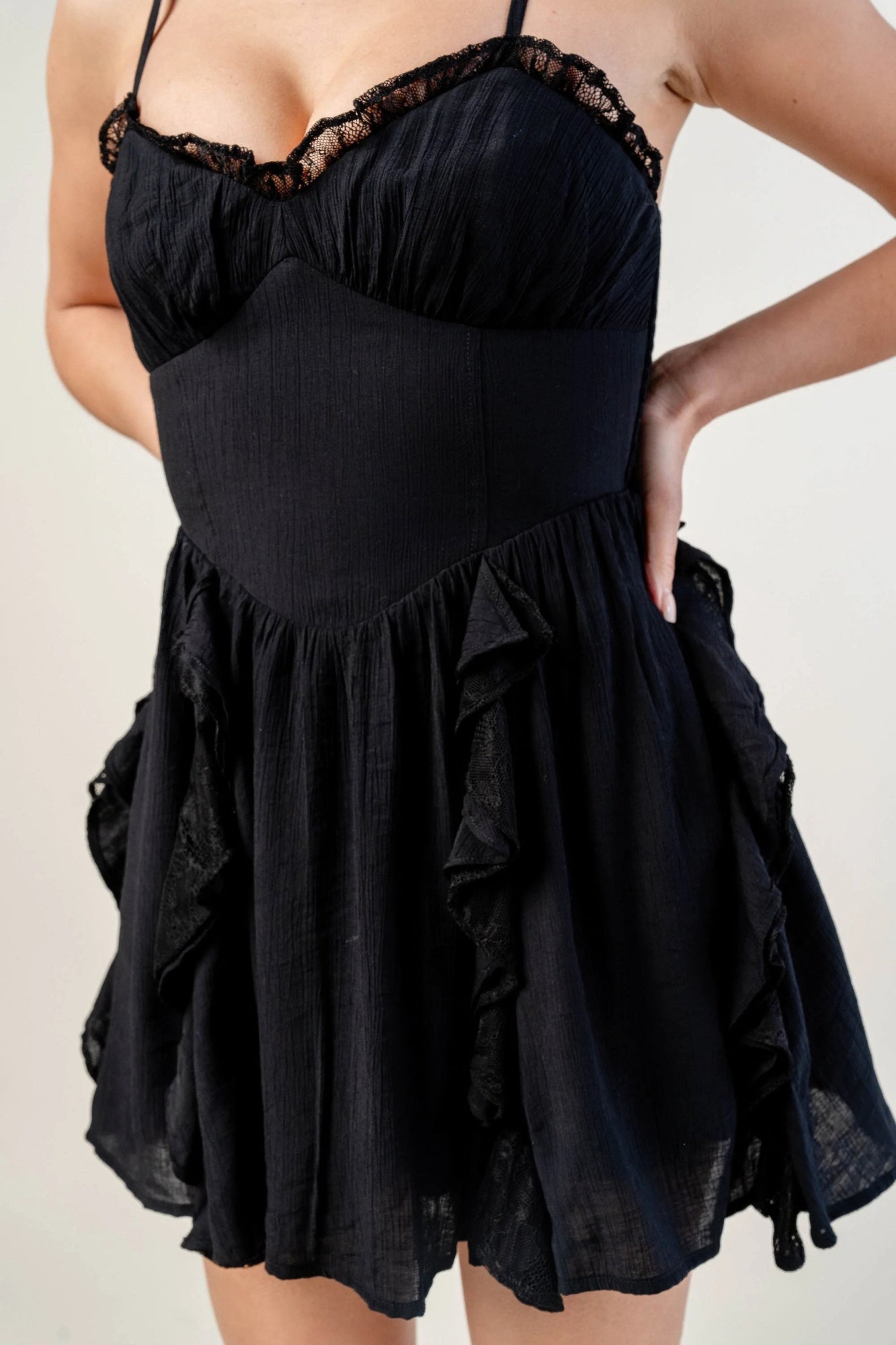 Crinkle Lined Dress