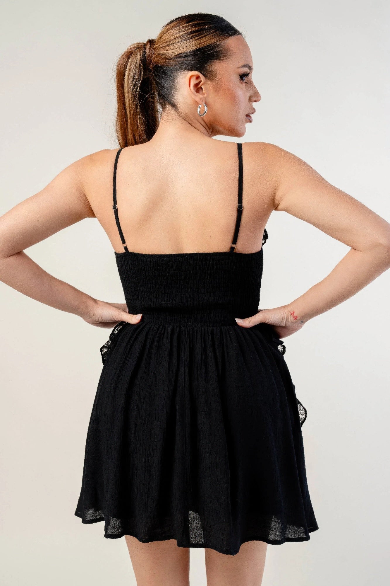 Crinkle Lined Dress