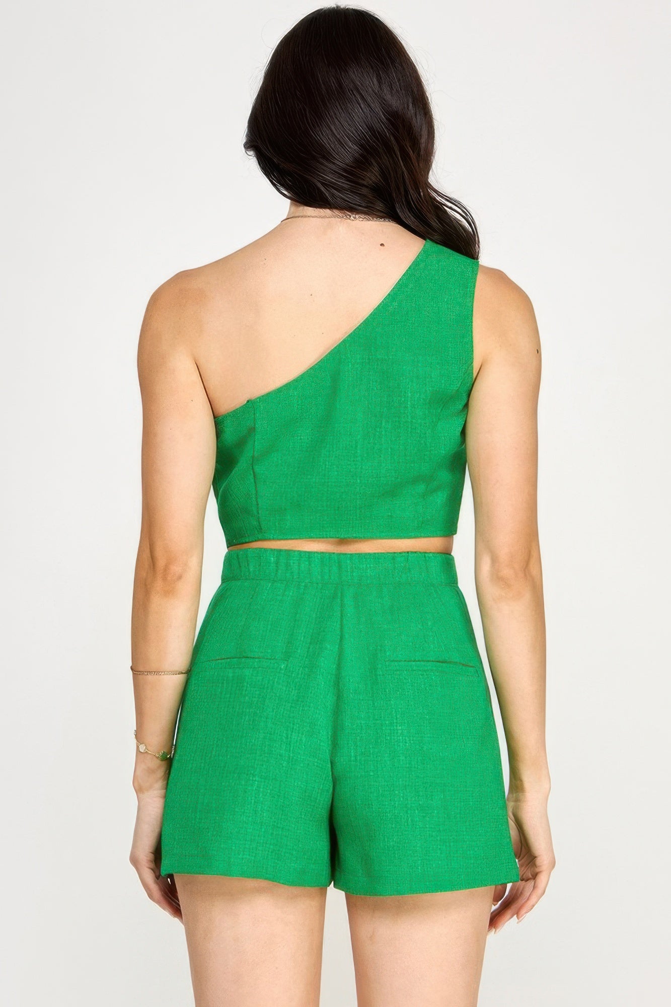 One Shoulder Vest And Shorts Set