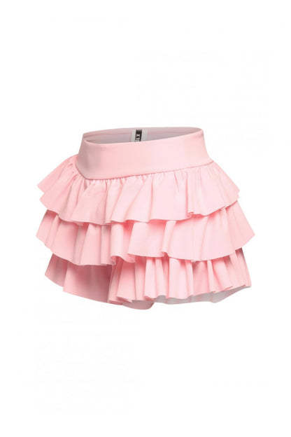 Plus Size Solid Ruffled Shorts