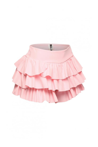 Plus Size Solid Ruffled Shorts