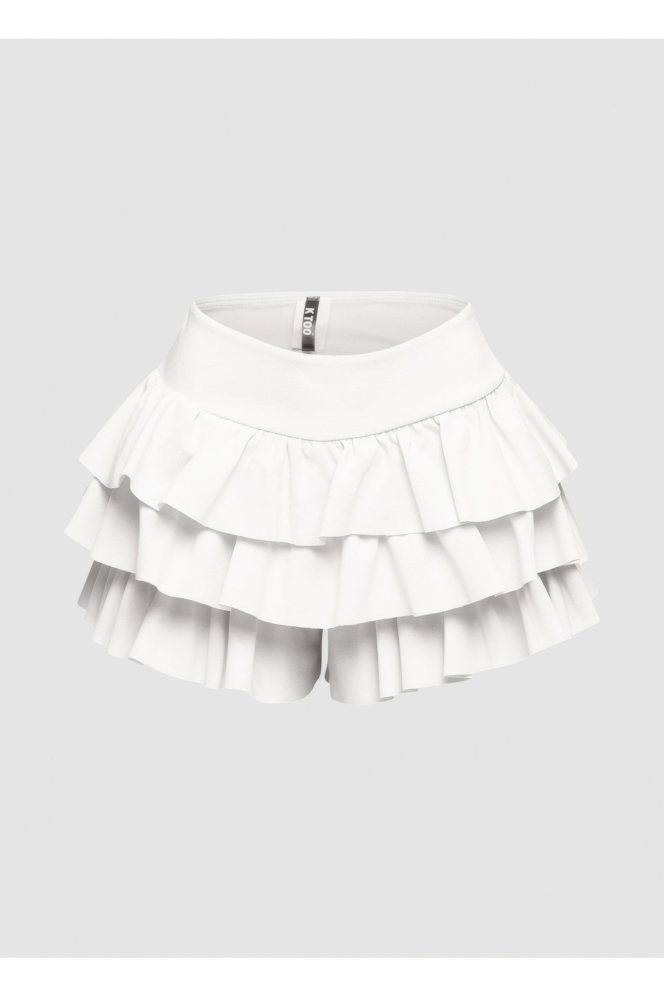 Plus Size Solid Ruffled Shorts