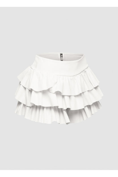 Plus Size Solid Ruffled Shorts