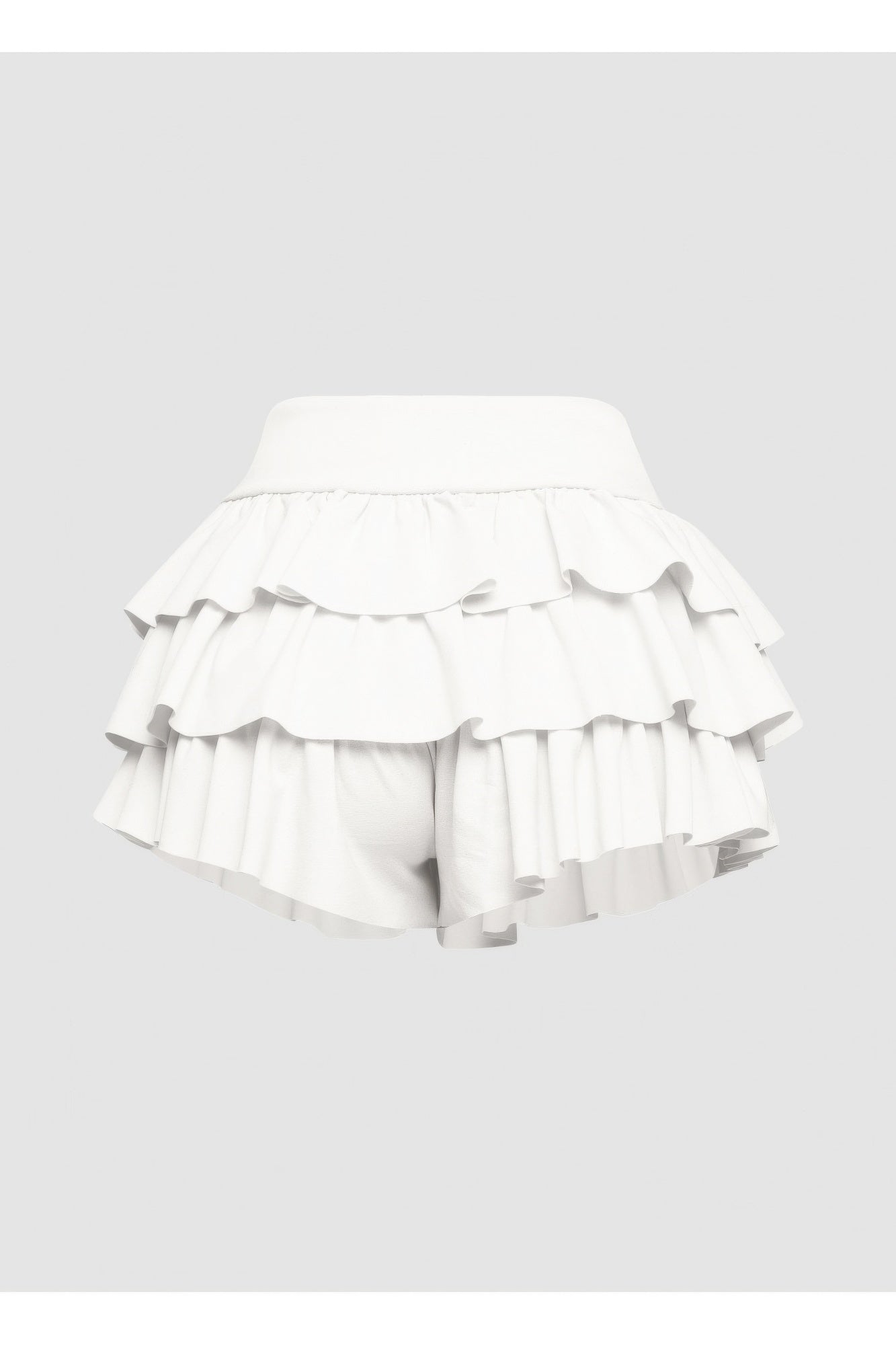 Plus Size Solid Ruffled Shorts