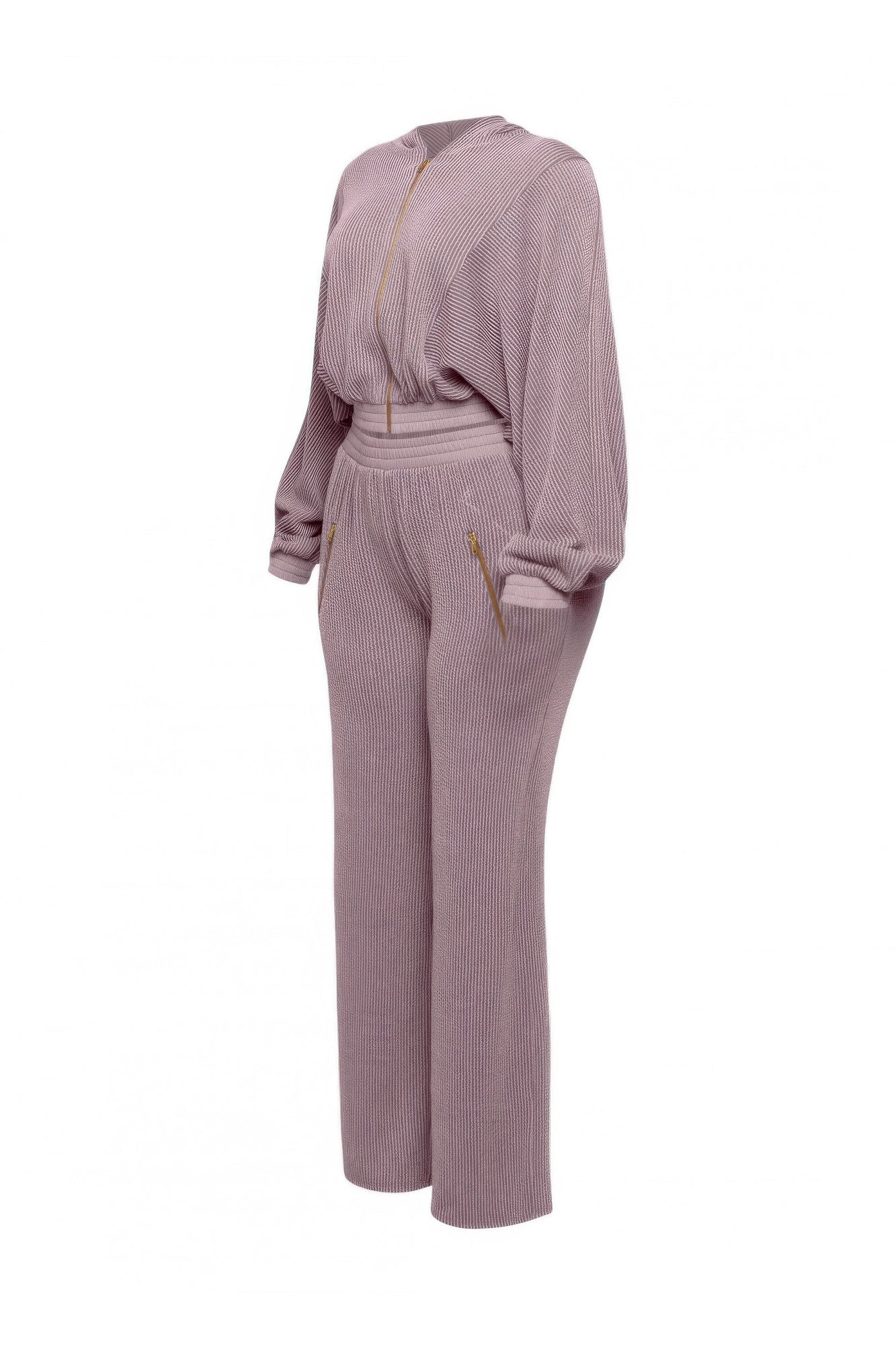 Zipper Closure Hoodie Jacket & Pants Set